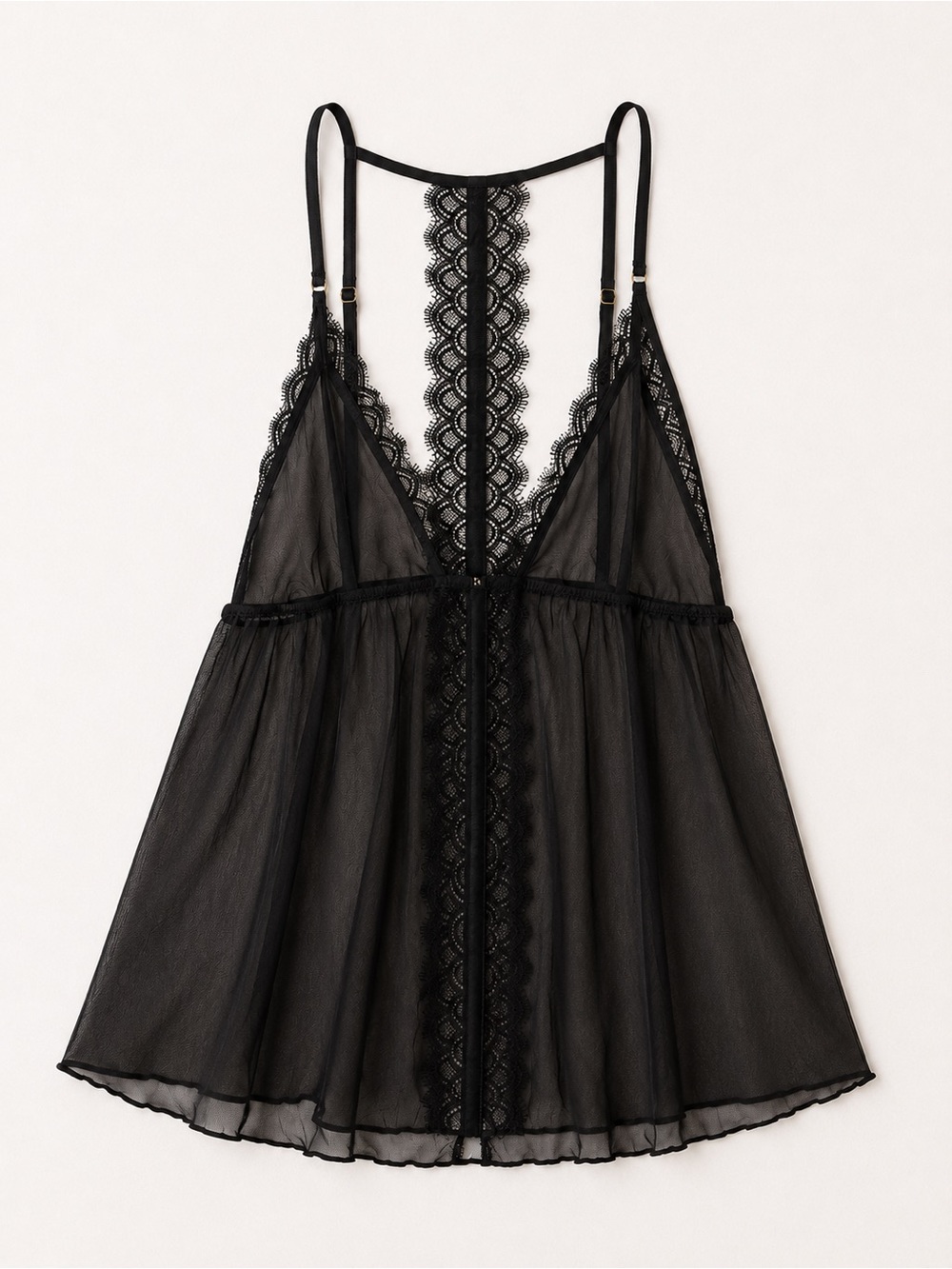 Bluebella Black Lace & Sheer Chemise